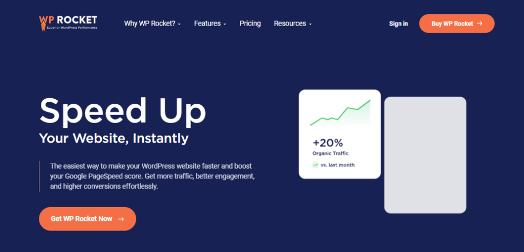 WP Rocket pricing homepage